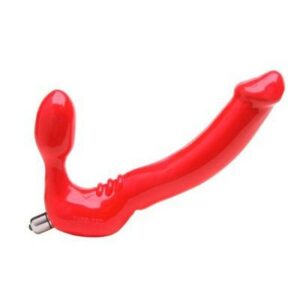 Halterloser Strap-On mit Vibrator in Rot