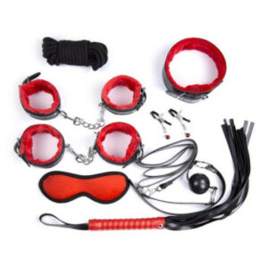 Bondage Fessel-Set aus Kunstleder und Stoff