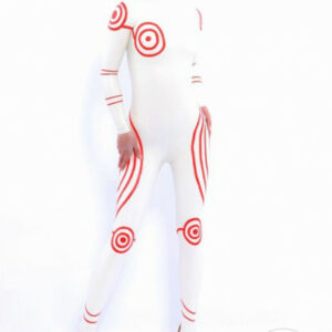Latex Catsuit mit Kreis Motiven
