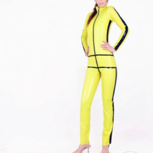 Latex Catsuit mit Kontraststreifen