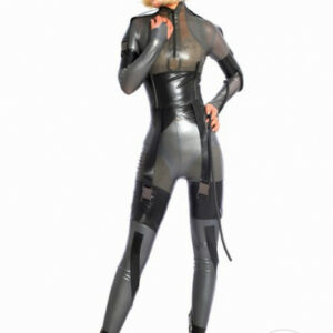 Latex Catsuit mit Schnallen