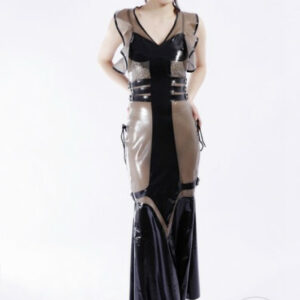 Sexy Latex Kleid mit Schnallen an der Seite
