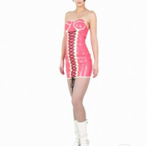 Trägerloses Latex Kleid mit Schnürung
