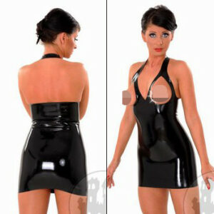 Latexminikleid brustfrei mit Triangelträger