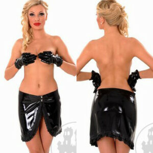 Latexminirock mit Spitzensaum