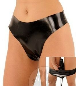 Latex Slip mit Analdildo aufpumpbar