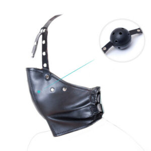Kunstleder Mundmaske mit Innenballknebel