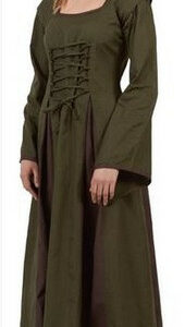 Mittelalter Kleid mit abnehmbaren Ärmeln
