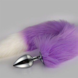 Foxtail Analplug Lila-Weiß