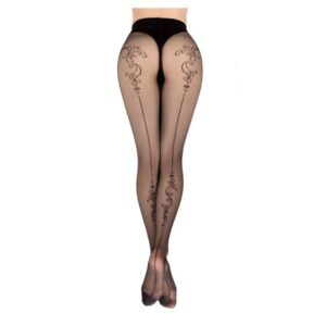 Elegante klassische Strumpfhose mit Muster schwarz 20DEN