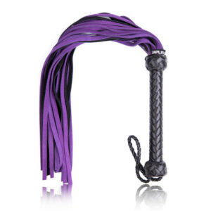 Geflochtener Flogger mit lila/schwarzen Riemen