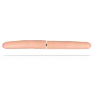 Doppeldildo 'Uncut' 2 x 33cm hautfarben hell