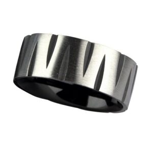 Edelstahlring 'Kerben'