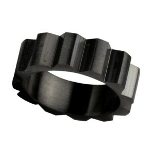 Edelstahlring 'Zahnrad' schwarz