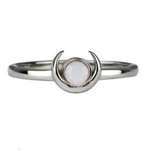 Edelstahlring 'Mond' mit Stein