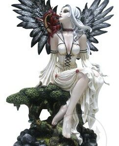 Weißer Engel Angela mit Drache