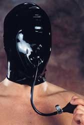 Latex Maske m. Pumpknebel - Nase offen
