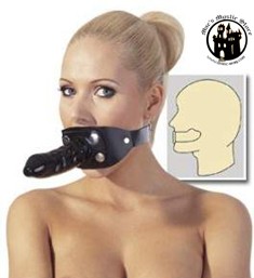 Gummi - Knebel mit Innen- und Außenpenis, abnehmbar