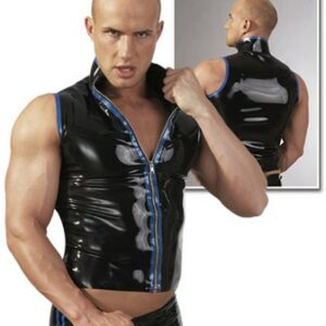Latex Weste mit blauem Kontrast