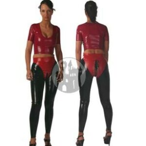 Latex Leggings - Lace - offener Schritt, Schnürung