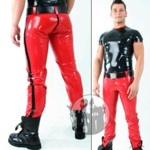 Latex Jeans - Special - durchgehender 2wege RV, Gürtelschlaufen