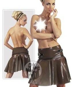Latex Minirock mit Schnallen