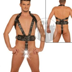 Leder Harness mit Penisring