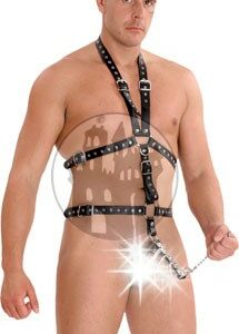 Leder Riemen Harness mit Penisringen