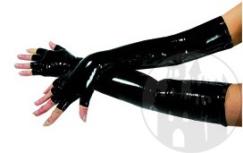 Lack Handschuhe Fingerlos lang