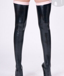 Latex Strümpfe schwarz-babypink