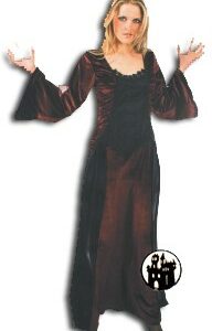 Samtkleid mit Trompetenärmeln