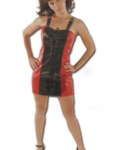 Kunstleder-Minikleid schwarz