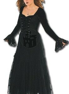 Samt-Tüllkleid mit Korsettschnürung