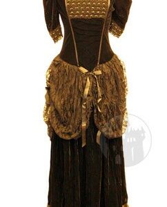 Samtkleid mit Spitze und Perlen