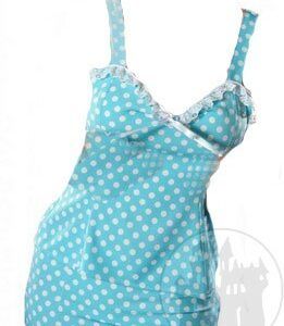 Retrotop mit weißen Polkadots