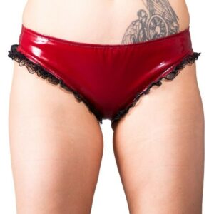 Lack-Panties mit Rüschen 'Sugar Candy' - Burgundy