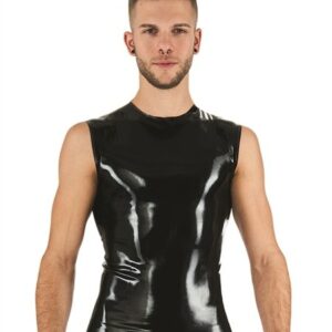 Latex Shirt ärmellos schwarz