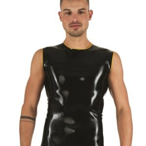 Latex Shirt ärmellos schwarz/gelb