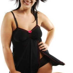 Babydoll aus weichem schwarzen Stoff