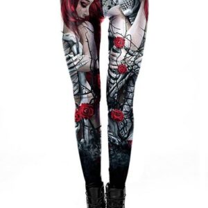 Gothic Leggings 'Skull and Roses'