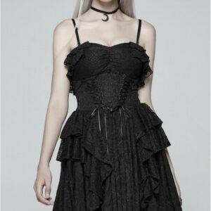 Schwarzes Kleid mit Spitze