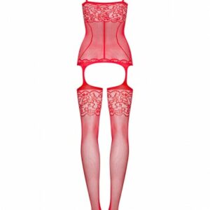 Rote ouvert Bodystocking