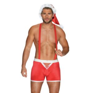Weihnachtliches Kostüm für Ihn mit Mütze