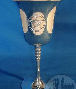 Messingkelch verchromt Pentagramm