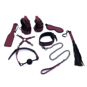 Bondage Set mit Aufbewahrungstasche bordeaux