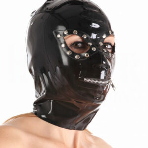 Latex Maske mit Katzenaugen und Nieten