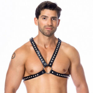 Leder Brustharness mit Nieten