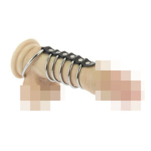 Penisband mit 6 Metallringen
