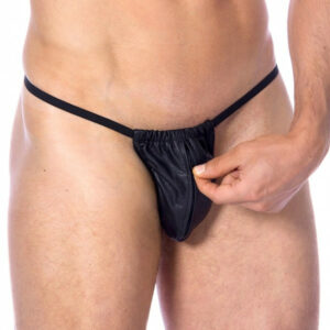 Leder String mit Reißverschluss
