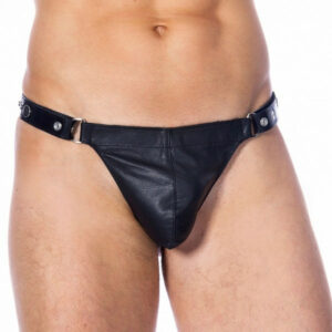 Leder Slip mit Druckknöpfen